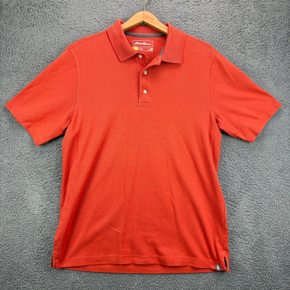 Eddie Bauer Travex Mens Medium Red Short Sleeve Performance Polo‎ Shirt M